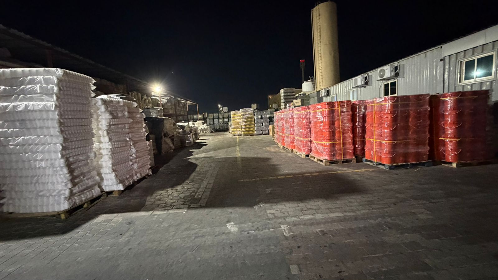 Premier Lubricants storage yard with packaged drums